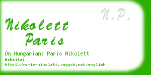 nikolett paris business card